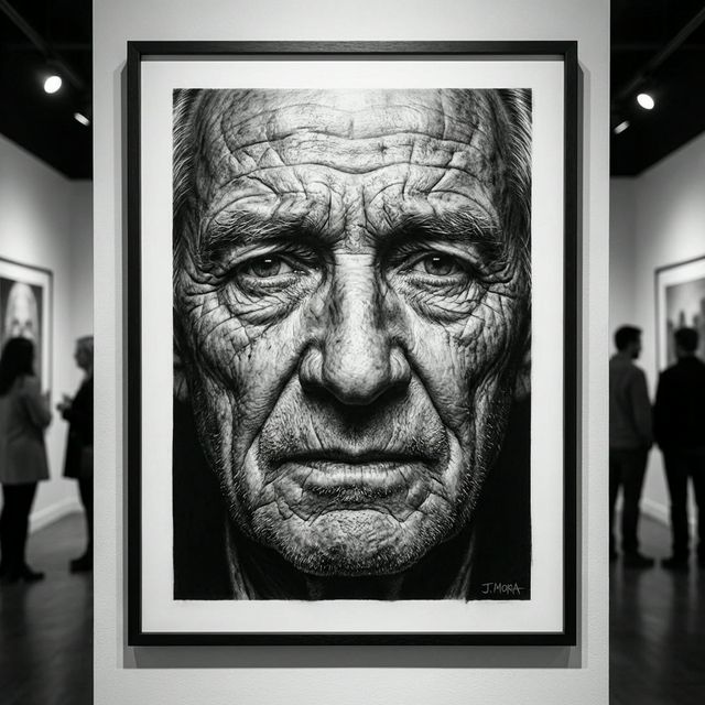 Silent Gaze - Charcoal Portrait